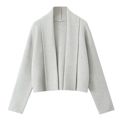Cardigan en maille avec col écharpe élégant et facile à assortir