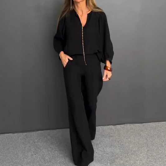 Ensemble Casual Coton-Lin Élégant