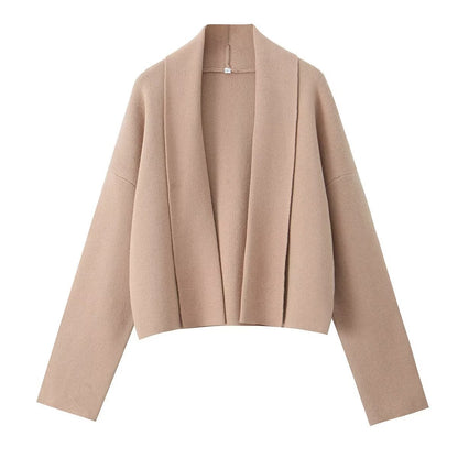 Cardigan en maille avec col écharpe élégant et facile à assortir