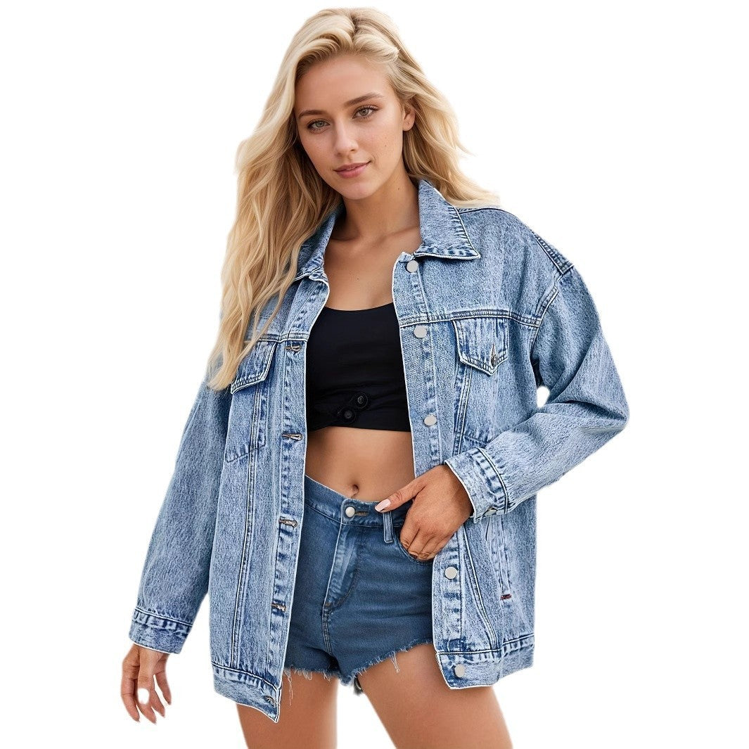 Veste en jean américaine over size, style urbain