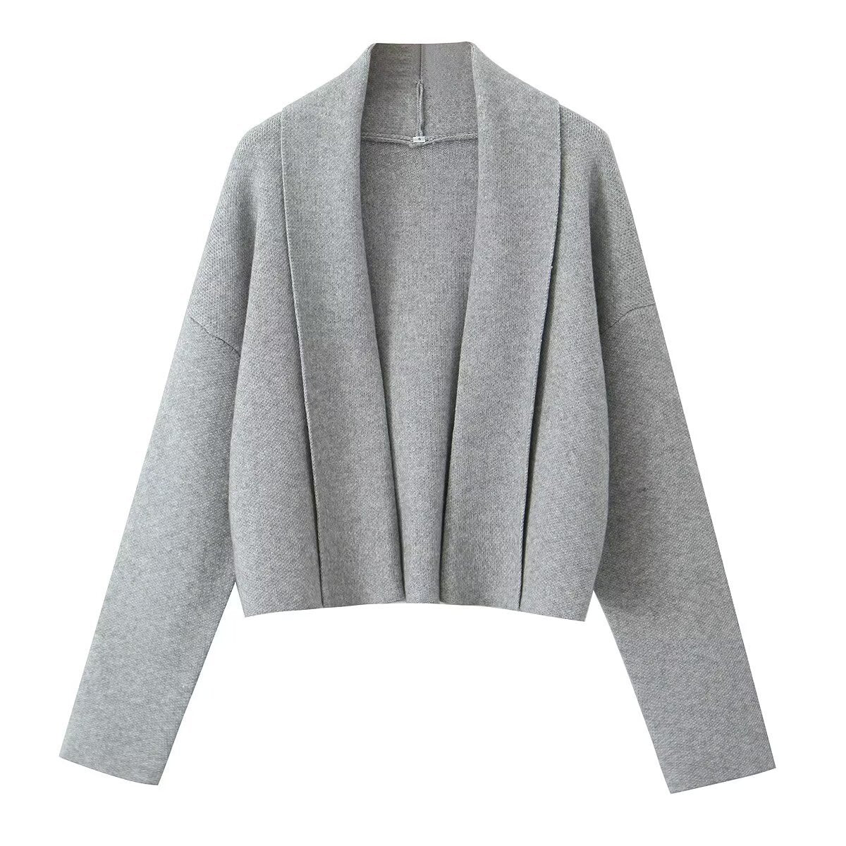Cardigan en maille avec col écharpe élégant et facile à assortir