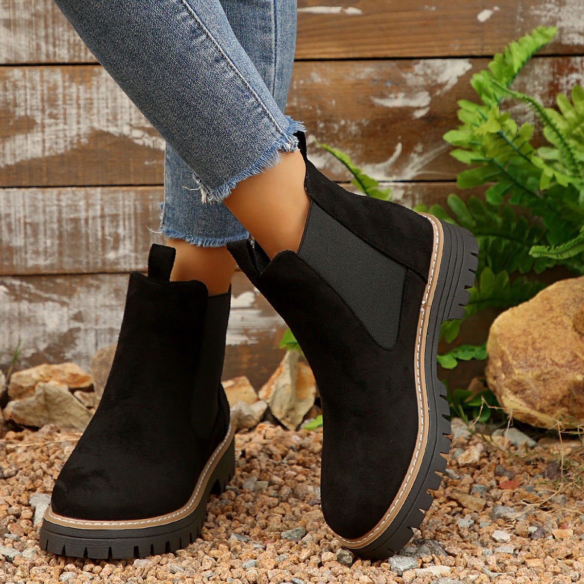 Bottines Mi-Hautes Look Tendance