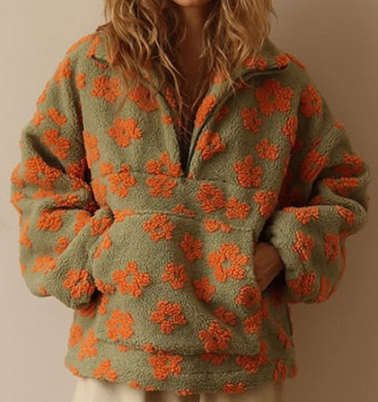 Sweat Fleurs Coupe Loose