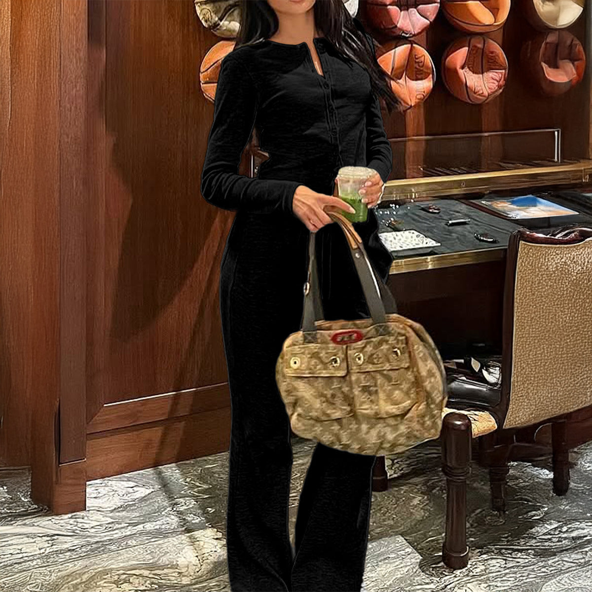 Ensemble Uni Élégant Décontracté