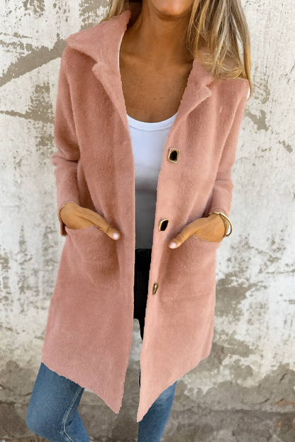 Manteau mi-long chic à col polo