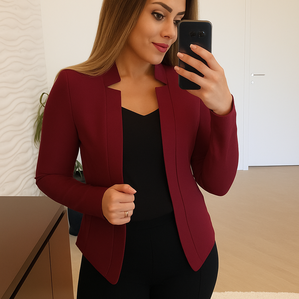 Blazer uni décontracté et professionnel