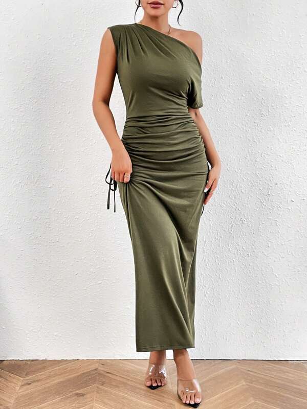 Robe Maxi Plissée Asymétrique