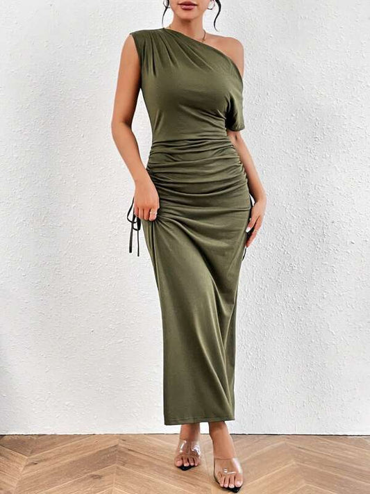 Robe Maxi Plissée Asymétrique