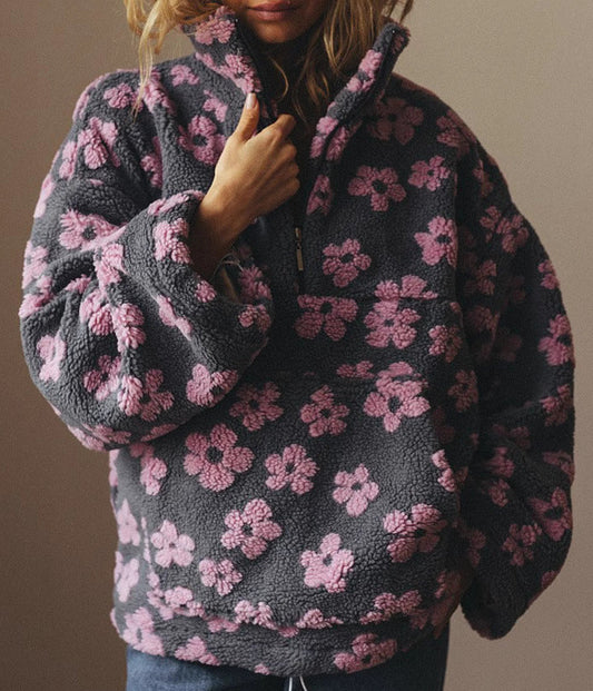 Sweat Fleurs Coupe Loose