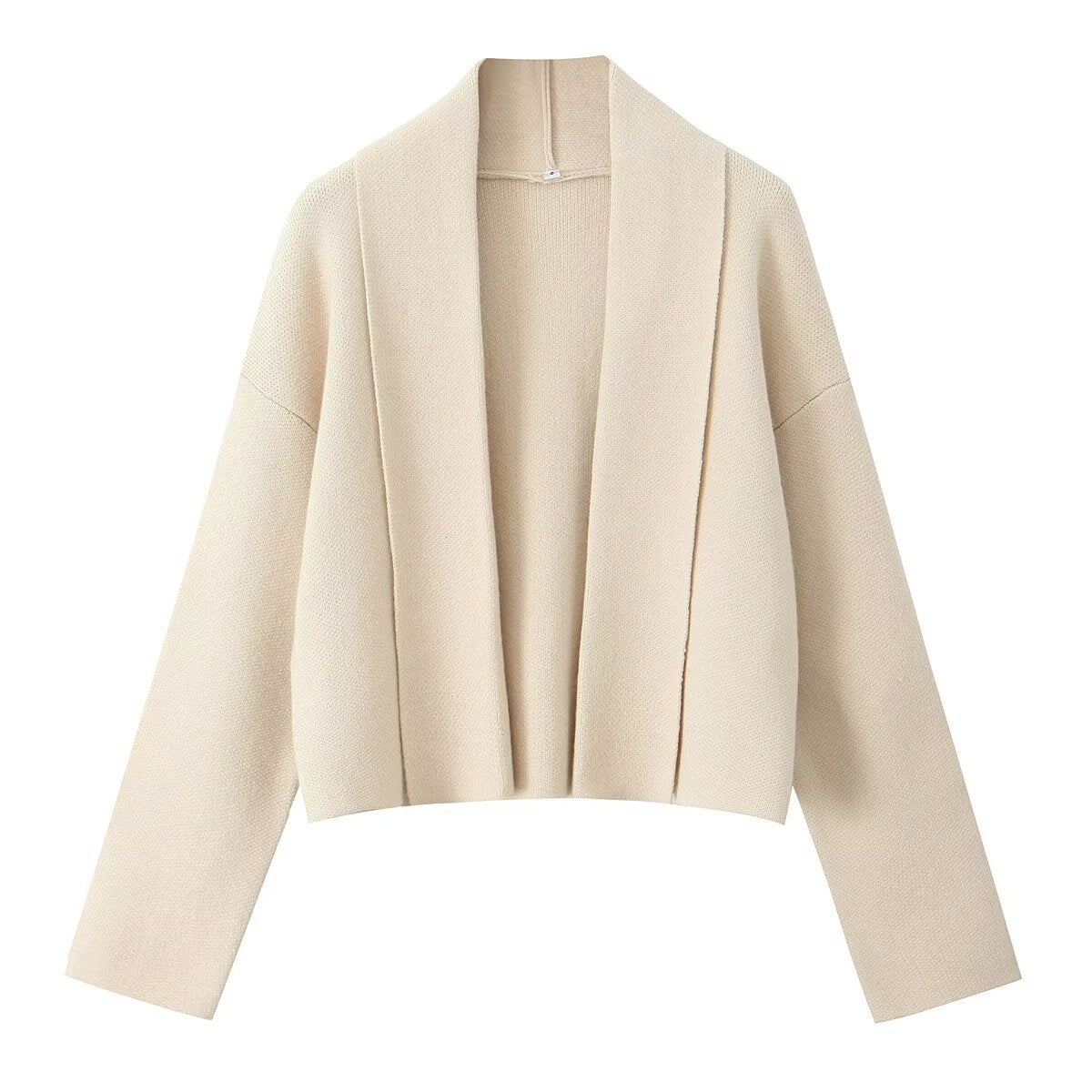 Cardigan en maille avec col écharpe élégant et facile à assortir