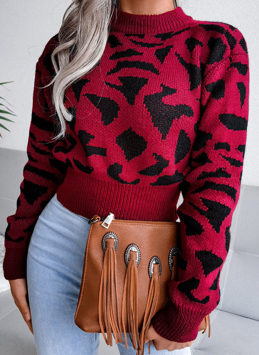 Pull Court Motif Léopard
