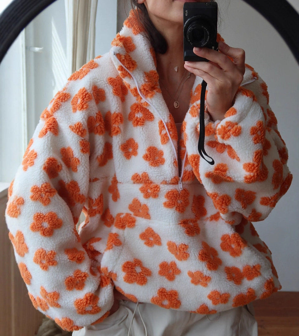 Sweat Fleurs Coupe Loose