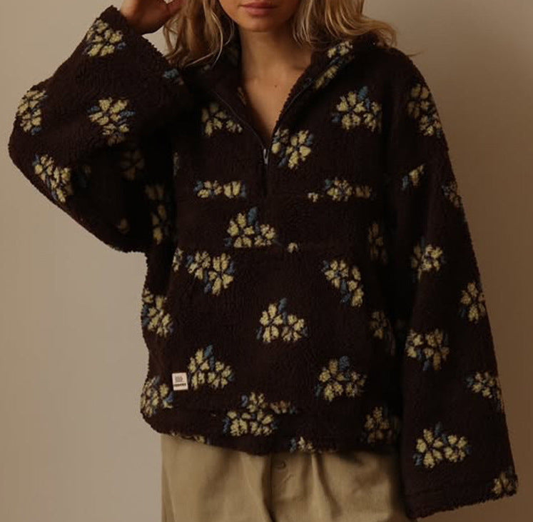 Sweat Fleurs Coupe Loose